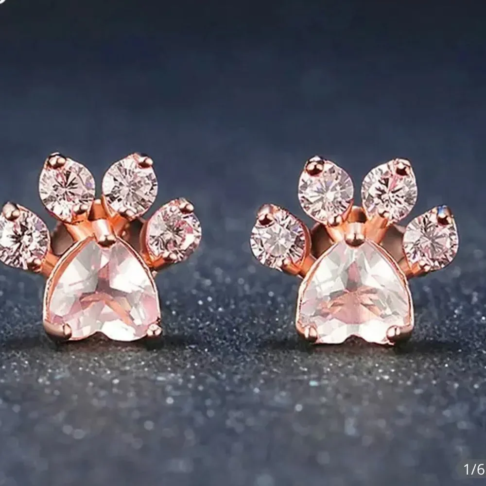 Cute Cat Paw Stud Earrings